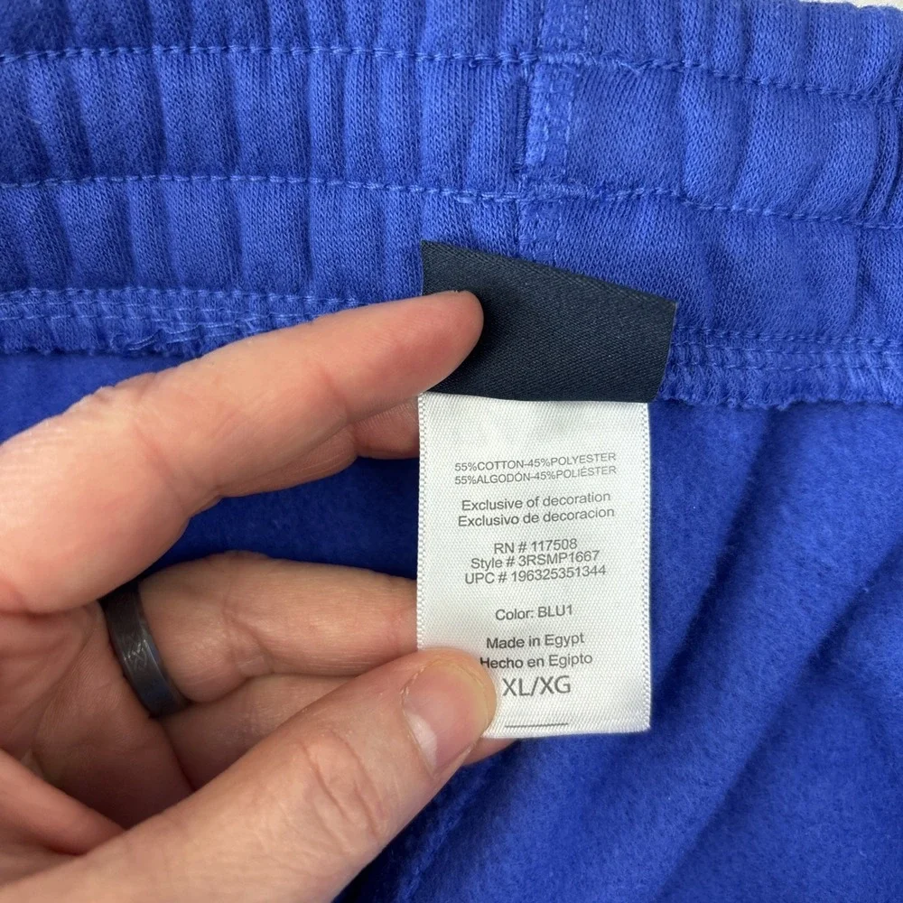 NEW REEBOK Mens Fleece Joggers Sweatpants XL Blue Athletic Pants Tapered Stretch - Picture 5 of 13